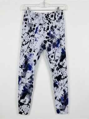 Zella White, Black & Blue Splatter Leggings